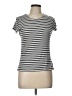 Max Studio Stripes Silver Short Sleeve T-Shirt Size L - photo 1