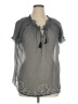 Vintage DCC 100% Polyester Gray Short Sleeve Blouse Size XL - photo 1
