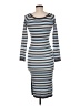 No Comment Stripes Blue Casual Dress Size M - photo 2
