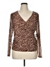 89th & Madison 100% Polyester Brown Long Sleeve Blouse Size XL - photo 1
