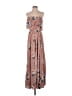 AaKaa 100% Rayon Floral Brown Casual Dress Size M - photo 1