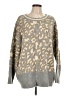 Pol Animal Print Silver Pullover Sweater Size L - photo 1