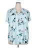 Torrid 100% Polyester Floral Teal Short Sleeve Blouse Size 2X Plus (2) - photo 1