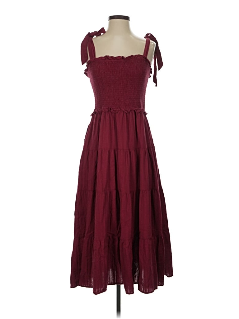 Pre-owned Aura Casual Dress In Burgundy