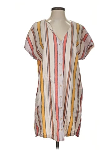 Madewell Button-Front Easy Dress in Towel Stripe (view 1)