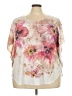 Lavish Floral Pink Short Sleeve Blouse Size 3X - photo 1