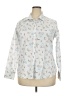 Lands' End 100% Supima Cotton Floral White Long Sleeve Button-Down Shirt Size 18 - photo 1