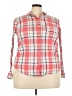 Old Navy 100% Cotton Plaid Pink Long Sleeve Button-Down Shirt Size XXL - photo 1