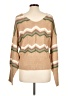 Full Circle Trends With Love 100% Acrylic Chevron-herringbone Tan Pullover Sweater Size L - photo 2