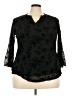 Timeson Black 3/4 Sleeve Blouse Size XXL - photo 1