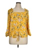 Eclair 100% Polyester Yellow 3/4 Sleeve Blouse Size XL - photo 1