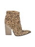 Just Fab Animal Print Tan Ankle Boots Size 7 - photo 1
