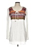 Earthbound Trading Co. White Long Sleeve Blouse Size L - photo 1