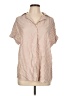 BeachLunchLounge Stripes Tan Short Sleeve Blouse Size L - photo 1