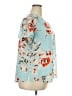 Fun2Fun 100% Polyester Floral Teal Short Sleeve Blouse Size 2X - photo 4