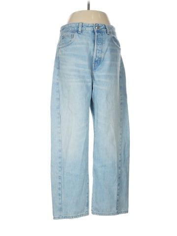 Madewell Curvy Pieced Barrel-Leg Jeans in Foster Wash (view 1)
