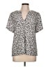 Ann Taylor LOFT Gray Short Sleeve Blouse Size L - photo 1