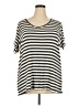 Torrid Stripes Black Short Sleeve Top Size 3X Plus (3) - photo 1