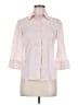 Zara Basic 100% Ramie Pink 3/4 Sleeve Button-Down Shirt Size M - photo 1
