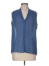 Rose + Olive 100% Polyester Polka Dots Blue Sleeveless Blouse Size M - photo 1