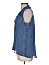 Rose + Olive 100% Polyester Polka Dots Blue Sleeveless Blouse Size M - photo 5