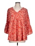 Andree by UNIT 100% Polyester Orange 3/4 Sleeve Blouse Size L - photo 1