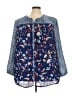 Woman Within Blue 3/4 Sleeve Blouse Size 30 (3X) - photo 1