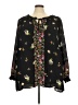 Woman Within 100% Polyester Floral Black 3/4 Sleeve Blouse Size 30 - 32 - photo 1