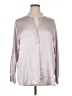 Vince. 100% Silk Silver Long Sleeve Silk Top Size XL - photo 1