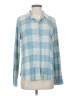 Dylan Checkered-gingham Blue Long Sleeve Button-Down Shirt Size XS - photo 1