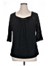 Just My Size 100% Polyester Black 3/4 Sleeve Blouse Size 1X Plus - photo 1