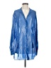 Robert Graham Blue Long Sleeve Silk Top Size 0 - photo 1