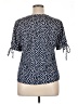 Perseption Blue Black Short Sleeve Blouse Size XL (petite) - photo 2