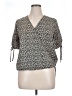 Weston 100% Polyester Green Short Sleeve Blouse Size L - photo 1