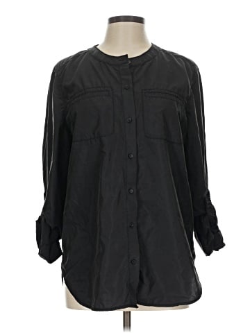 Max Studio 3/4 Sleeve Button-Down Shirt (view 1)