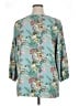 Mario Serrani 100% Polyester Floral Teal 3/4 Sleeve Blouse Size XL - photo 2