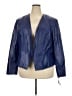 Hal Rubenstein 100% Leather Blue Blazer Size 3X - photo 1