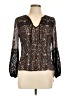 Rebecca Taylor 100% Silk Black Long Sleeve Silk Top Size 10 - photo 1