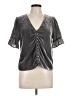 Madewell Metallic Silver Short Sleeve Blouse Size 10 - photo 1