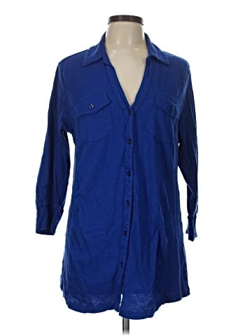 Caribbean Joe 3/4 Sleeve Button-Down Shirt (view 1)