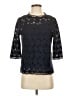 Collection 100% Cotton Black 3/4 Sleeve Blouse Size S - photo 1