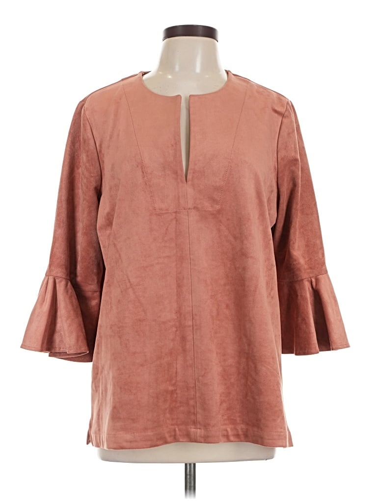 Pre-owned Bcbgmaxazria 3/4 Sleeve Blouse In Brown
