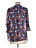 Chaus 100% Polyester Blue 3/4 Sleeve Blouse Size L - photo 2