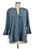 BCBGMAXAZRIA Blue 3/4 Sleeve Blouse Size L - photo 1