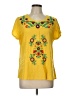 Assorted Brands 100% Rayon Yellow Short Sleeve Blouse Size L - photo 1