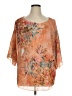 B.l.e.u. 100% Polyester Orange Short Sleeve Blouse Size 1X - photo 1