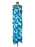 Coolibar 100% Polyester Tropical Blue Casual Dress Size L - photo 1