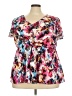 Torrid 100% Polyester Pink Short Sleeve Blouse Size 2X Plus (2) - photo 1