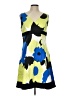 D.B.Y. Ltd Print Blue Casual Dress Size 12 - photo 1