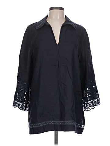 Lafayette 148 New York 3/4 Sleeve Button-Down Shirt (view 1)